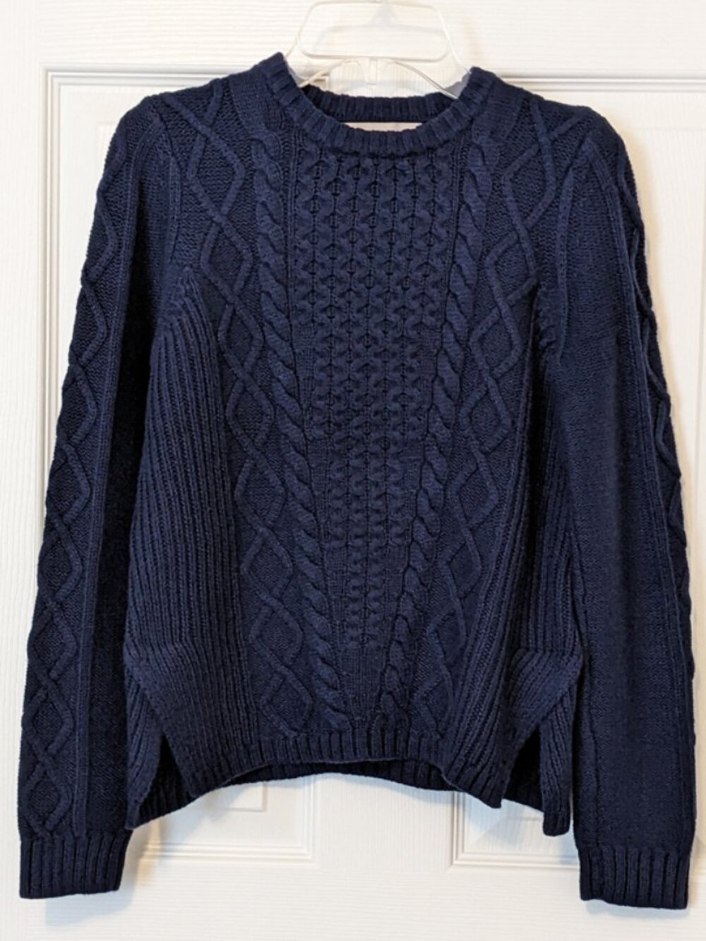 Banana Republic Crew Neck Short Body Split Hem Petite Sweater